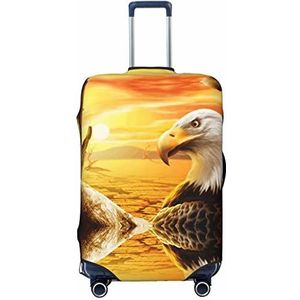 KOOLR 3D Eagle Printing Koffer Cover Elastische Wasbare Bagage Cover Koffer Protector Voor Reizen, Werk (45-32 Inch Bagage), Zwart, Medium