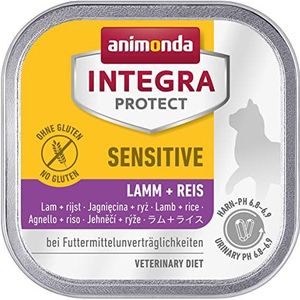Animonda Integra Protect kat Sensitive, dieet, kattenvoer, nat voer bij dierenallergie, lam + rijst, 16 x 100 g