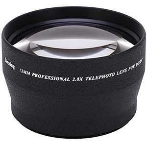 Cameralens, 72 MM 2X Maak natuurlijke portretten Aluminiumlegering en optisch glas Stevige telelens voor binnen voor buiten
