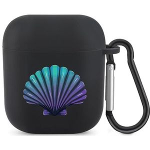 Mermaid Seashells Leuke Case voor AirPods 2&1 Schokbestendige Beschermende Hoofdtelefoon Gevallen Cover Met Sleutelhanger Voor Mannen Vrouwen