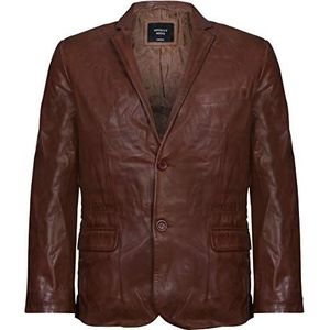 Mannen bruin echt lederen blazer zachte echte Italiaanse getailleerde vintage jas jas, Bruin, M