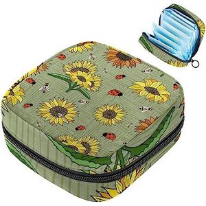 MUOOUM Maandverband Opbergtas, Grappige Honey Bee Patroon Menstruatie Cup Pouch, Draagbare Maandverband Pads Opbergzakken Vrouwelijke Menstruatie Eerste Periode Tas voor Tiener Meisjes Vrouwen Dames,