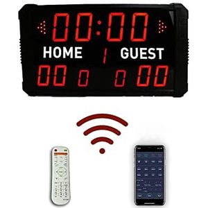 Elektronisch scorebord Digitaal scorebord met afstandsbediening, app-bediening Aluminium elektronisch geleid scorebord Digitaal for voetbal, spelscorebord