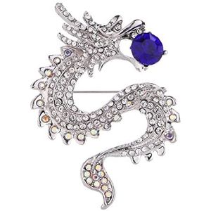 Mannen Retro Stijl Dragon Broche Corsage Party Badge Sieraden Goud+Wit, as described, Kunststof, als beschrijving