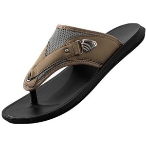 Doucheslipper, Ademende slippers for heren in grote en lange maten - Brede, comfortabele sandalen for de zomer(Camel,48 EU)