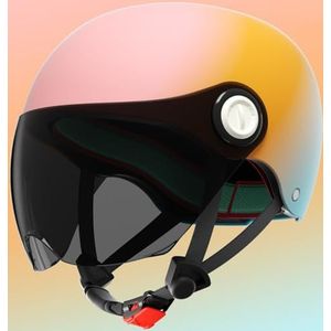 Kinderen Leuke Motor Helm Street Bike Helm DOT/ECE Certificering Kinderaccu Motor Half Helm Jongens en Meisjes Pothelm Scooterhelm Bromfietshelm voor 4 ~ 12 Jaar H,48-54cm
