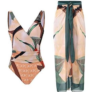 Bloemen badpak tiener, Buikcontrole strandbadpak, Zomer Tummy Control bedrukte strandjurk Grace Set badpak voor feeststrand Biotat