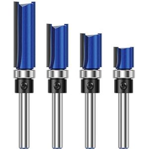 Frezen - 4 Stuks Kantenfrees - 6 mm Schacht - Hardmetaal - Voor Bovenfrees - 11,9/20/25/38 mm