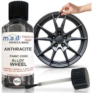 MAD ANTRACIET LEGERING WIEL TOUCH UP KIT REPARATIE KIT VERF MET BORSTEL CURBING KRASSEN