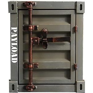 KRXSOBNV, 2-laags nachtkastje met deur, retro nachtkastje zwart, slaapkamer, woonkamer, opbergorganisator bijzettafel 40 * 38 ，Vintage opbergkasten(Grey Antique Brushed Silver)