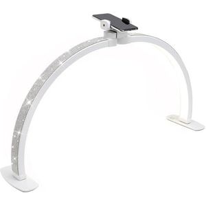 Half Moon Light 35W Nagelbureaulamp U-vormig 364 LED's Invullicht met Telefoonhouder Opvouwbare Tafellamp for Manicure(F-700A-White)