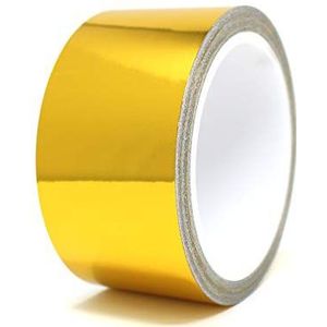 8,5 meter glanzende decoratieve strips auto motor boot model chroom - Finest Folia Decoratieve Strips Side Strips Zelfklevende Strips zelfklevende (50mm breedte, Chroom Goud)