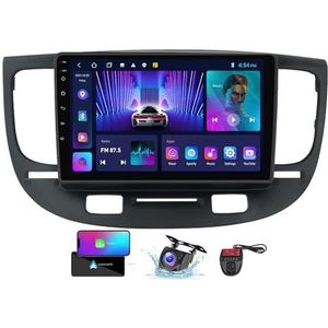 Android 13 Autoradio 9 Duim Touch Display Voor Kia RIO 2 RIO2 2005-2011 Met Draadloze Carplay Android Auto/GPS/4G WiFi/FM RDS DAB+/Buletooth 5.0/Bediening op het stuur + Camera DVR(A,NF-1)