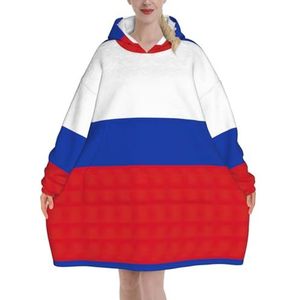 Oversized Russische Vlag Hoodies Vrouwen Uk Pluizige Deken Hoodie Sherpa Vrouwen Fleece Draagbare Deken Mannen