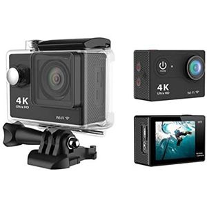 Actiecamera 4K WIFI 2.0 inch mini 1 2mp Outdoor Go Waterdichte Pro 170D Fietshelm Foto Video Recording 4K Sport Cam DV(Color:Nero)