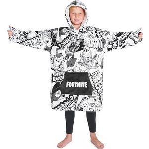 Fortnite Hoodie Blanket voor Jongens, Oversized Sweater, Battle Royal Sweatshirt voor Jongens en Meisjes, Unisex Hoodie Deken, Gift for Gamer, Cadeau Tieners (Grijs)