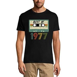 Heren Grafisch T-Shirt Vintage Best Of 1977 Cadeau voor 44ste Verjaardag 44e Jubileum 44-jarige Man Vintage 44 Jaar 1980 Korte Mouw Grappig Diep Zwart L