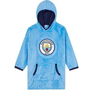 Manchester City F.C. Jongens Hoodie, Man City Oversized Hooded Lounge Gown Fleece Deken, One Size Past Alle Leeftijden 7 tot 14 jaar Rood, Rood, Eén Maat