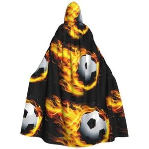 Voetbal Vlam Unisex Oversized Hoed Cape Voor Halloween Kostuum Party Rollenspel