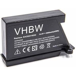 vhbw Li-Ion batterij 3000mAh (14,4V) compatibel met robotstofzuiger Home Cleaner huisrobot LG HomBot VR6171LVM, VR6260, VR62601LV, VR62601LVM, VR6260LV