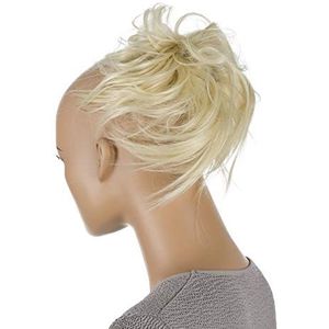 CAISHA XXL Haarstukje Haarwokkel Bruids Kapsel Opgestoken Volumineus Golvend Knoet Platina Blond G3F