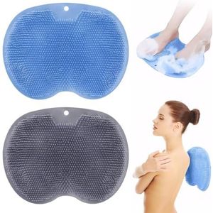 CZAYEFNH Voetscrubber voor Douche, 2 Stukken Voetreiniger Massagemat met Antislip Zuignappen, Douche- en Badvoetscrubbermat voor Voetverzorging,Voetcirculatie en Vermindert Voetpijn