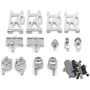 Upgrade-set van metalen afstandsbedieningsauto's (zesdelig) for WLtoys 144010 144001 02 124017-16-18 124019(Silver)