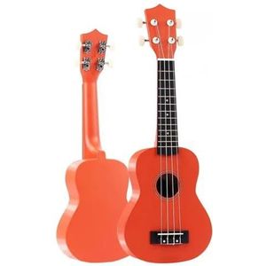21-inch kleurrijke akoestische 4-snarige Hawaiiaanse gitaar voor muziek beginners (kleur: oranje)