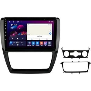 Android 14 GPS Navigation Stereo voor VW Volkswagen Jetta 6 2011-2018 9 Inch 2 Din Car Stereo Radio met CarPlay AHD Omgekeerd beeld Bedieningselementen op het stuur Bluetooth(S1 1G+32G)