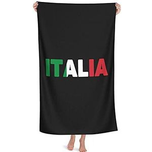 FFLSDR Strandlaken Italia Italië Italiaanse Vlag Microfiber Grote Badhanddoek voor Volwassenen Absorberende Sneldrogende Strand Deken 80X130 CM