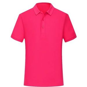 Mannen Zomer Slanke Polos Shirt Mannen Casual Korte Mouw Shirt Mannen Outdoor Ademend T- Shirt Mannelijke Kleding, rozerood, XL