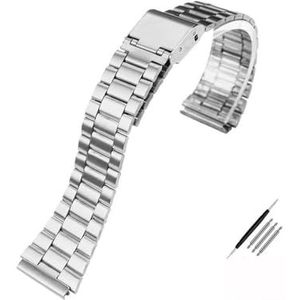 WAHRE Retro Kleine Vierkante Metalen Horlogeband Geschikt For Casio A158WA A168 / A159 / A169 / B650 / AQ230 Roestvrijstalen Armband 18 Mm (Color : A silver, Size : 18mm)