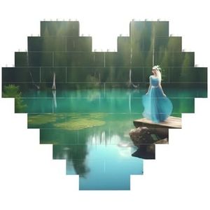 Lake Fairy legpuzzel - hartvormige bouwstenen puzzel-leuk en stressverlichtend puzzelspel