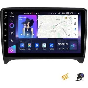 ZARAPLUS Android 13 2 DIN Bluetooth Autoradio 9 Inch Touchscreen Voor Audi TT 2006~2012 Car Stereo Met AHD Achteruitrijcamera/GPS Navigatie/Stuurwielbediening/Multimediaspeler,NF7