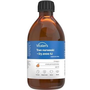 Vitaler - Noorse Levertraan Omega-3 D3 - Sinaasappel - 250 ml