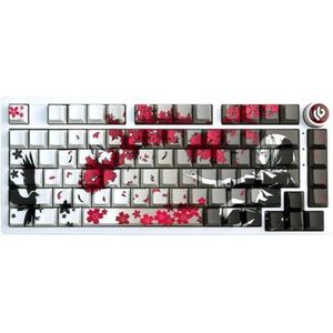 QPSJXN Geïnspireerde keycaps -profiel -kleurstof -zijprint Shine door PBT 131 anime stijl met mechanische toetsenborden (grijs)
