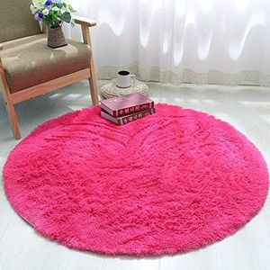 GE CHENG Vloerkleed, zacht vloerkleed, antislip, yogamat, slaapkamer, vloer, bank, shaggy zijdeachtig pluche tapijt, (roze, 160 x 160 cm)