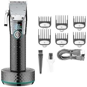 Tondeuse voor heren, IPX7 waterdichte tondeuse verstelbare haarsnijmachine, digitale krachtweergave, elektrische tondeuse (groen)