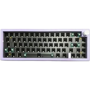 QPSJXN 2,4 g Bluetooth Joint Structuur Mechanisch Toetsenbord Mechanisch Toetsenbord met Knop voor Tablet PC GMK67.(Paars)