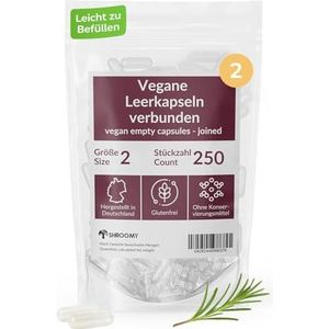 SHROOMY HPMC lege capsules – maat 2 – veganistisch & transparant – 250 stuks
