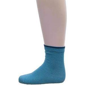Grödo, Lichte wollen kindersokken, kousen, 80% wol, 18% biologisch katoen, 2% elastaan, bergblauw, 19/22 EU