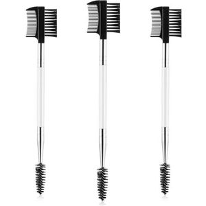 3 stuks wenkbrauwborstel, 3 hoofd wenkbrauw wimperkam, wenkbrauwborstel wimperafscheider gereedschap voor het scheiden van wimpers, het elimineren van mascara-klonten, verzorging van wenkbrauwen