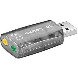 Wentronic USB 2.0 geluidskaart (USB A-stekker naar 2x 3,5 mm stereo aansluiting)