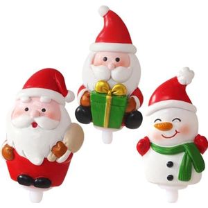 Feestelijke Kerstman en Sneeuwman Cupcake Toppers 3 STKS, Thuis DIY Kerst Decor Cake Toppers