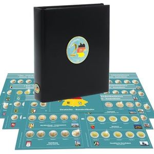 SAFE 7345 PREMIUM 2 euro munten verzamelalbum Duitse deelstaten 2006-2021 - muntenverzamelalbum - voor je muntencollectie + 6 muntbladen en gekleurde voordrukbladen