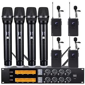 Draadloze intercoms, Professionele UHF draadloze microfoon 8-kanaals handmicrofoon Lavalier-microfoon Stage Performance conferentiemicrofoon(Hand-held lavalier)