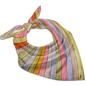 Creatieve houten achtergrond bandana's voor mannen vrouwen vierkante kop zijden sjaal lichtgewicht wrap nek zakdoek halsdoek 63,5 cm x 63,5 cm