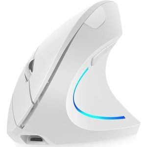 Ergonomic Mouse-PYRIOLHI -2.4G Wireless Dual Mode - Rechargeable Optical Mouse - Wireless Vertical Mouse, Supports Multiple Devices - 4 Adjustable DPI-Dark(White)