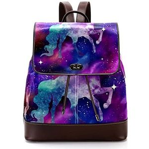 Unicorn Galaxy gepersonaliseerde casual dagrugzak tas voor tiener, Meerkleurig, 27x12.3x32cm, Rugzak Rugzakken