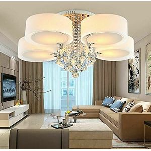 Kristallen plafondlamp, dimbare plafondlamp met afstandsbediening, moderne kristallen kroonluchter, hanglamp voor slaapkamer en woonkamer